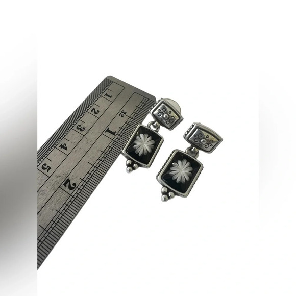 Brighton "Waterlily Black" Necklace Bracelet & Earrings - 3 piece set. - Picture 5 of 5